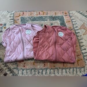 Cozy Quilted Kids Vest Set - Pink and Mauve
